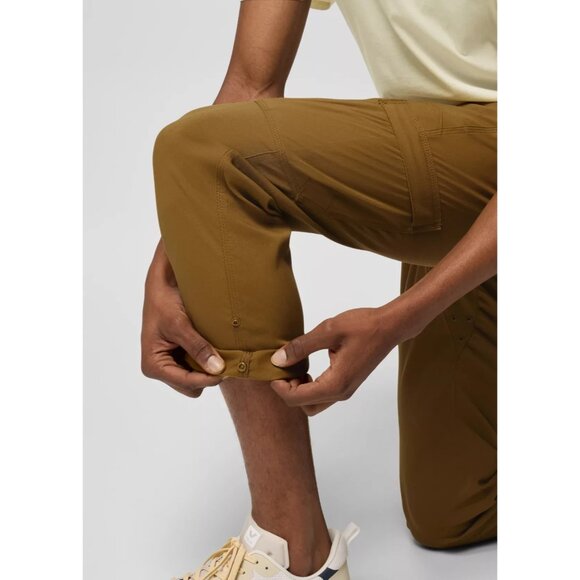 prAna Convertible Stretch Vented Cargo Straight Water Repellent Pant Brown 38x34 - Picture 4 of 14